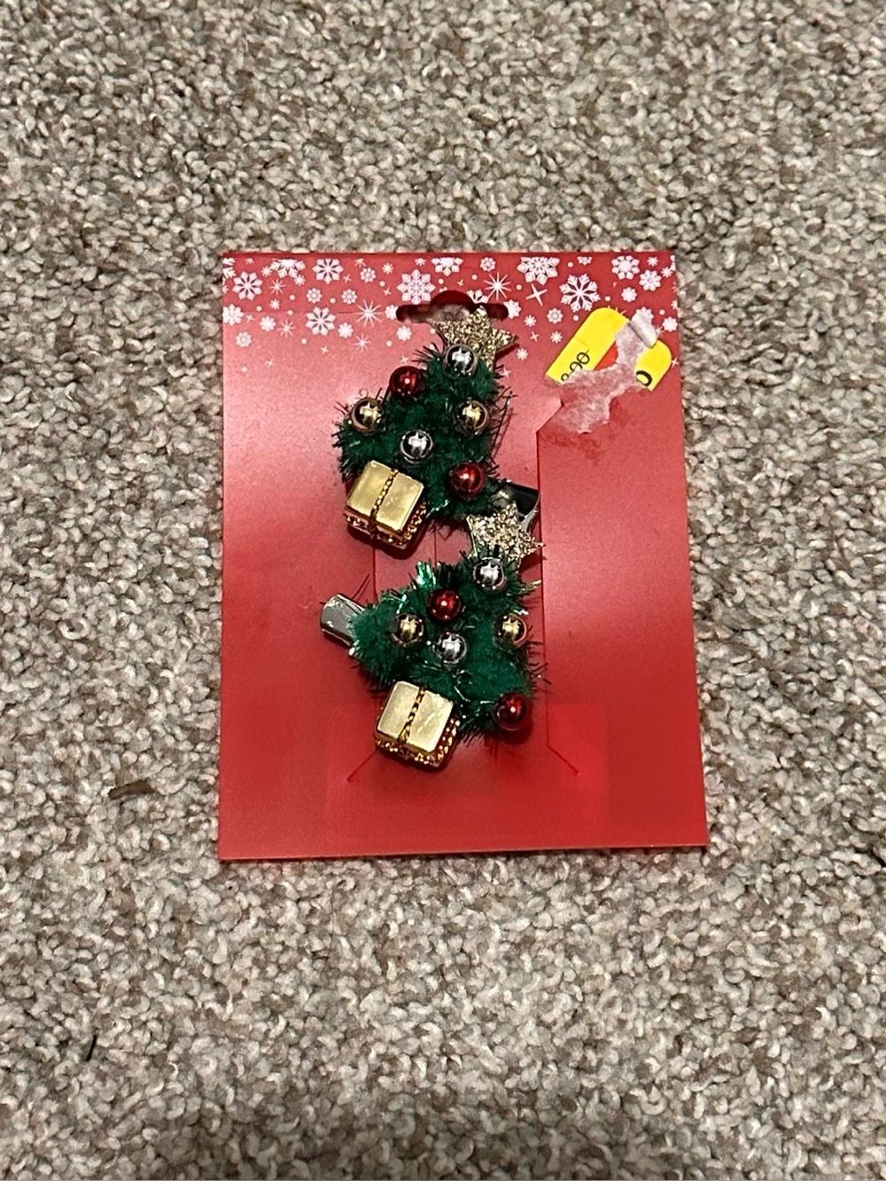 Green & Gold Holiday Tree Hair Clips